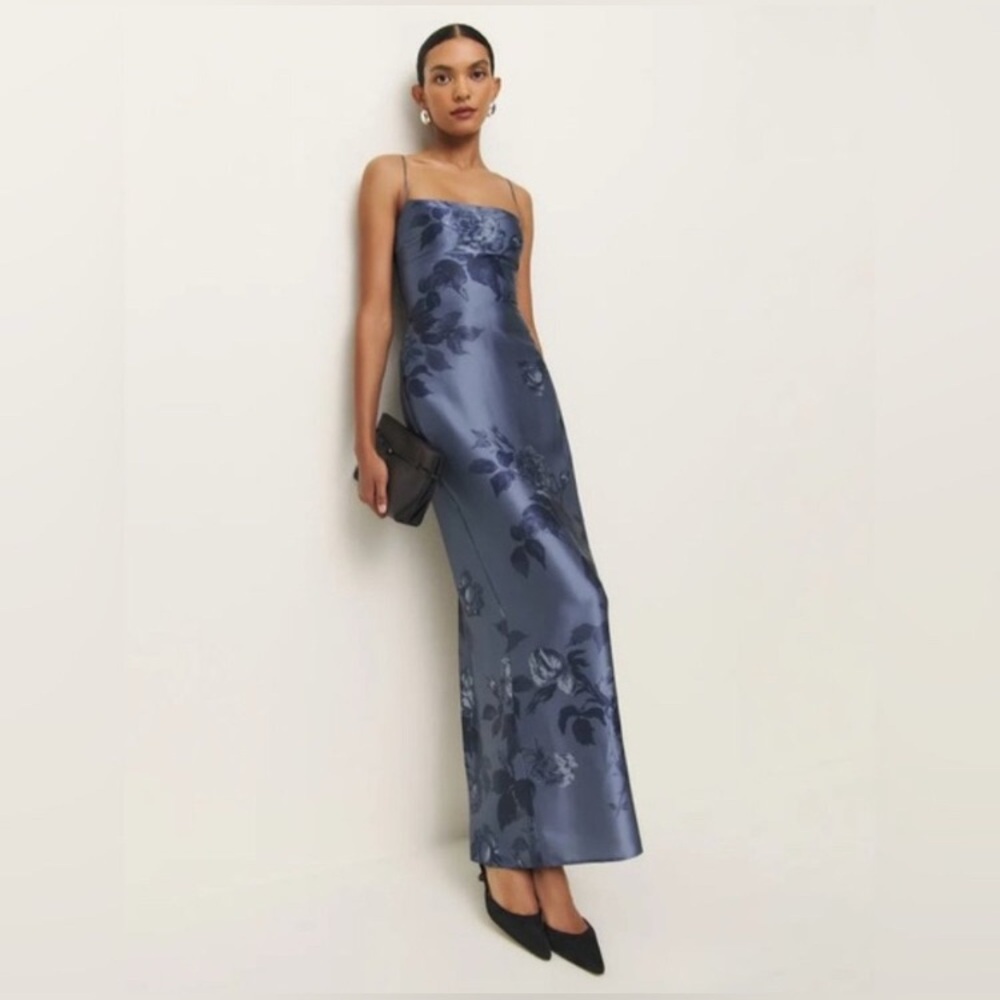 New Reformation Frankie Silk Maxi Dress